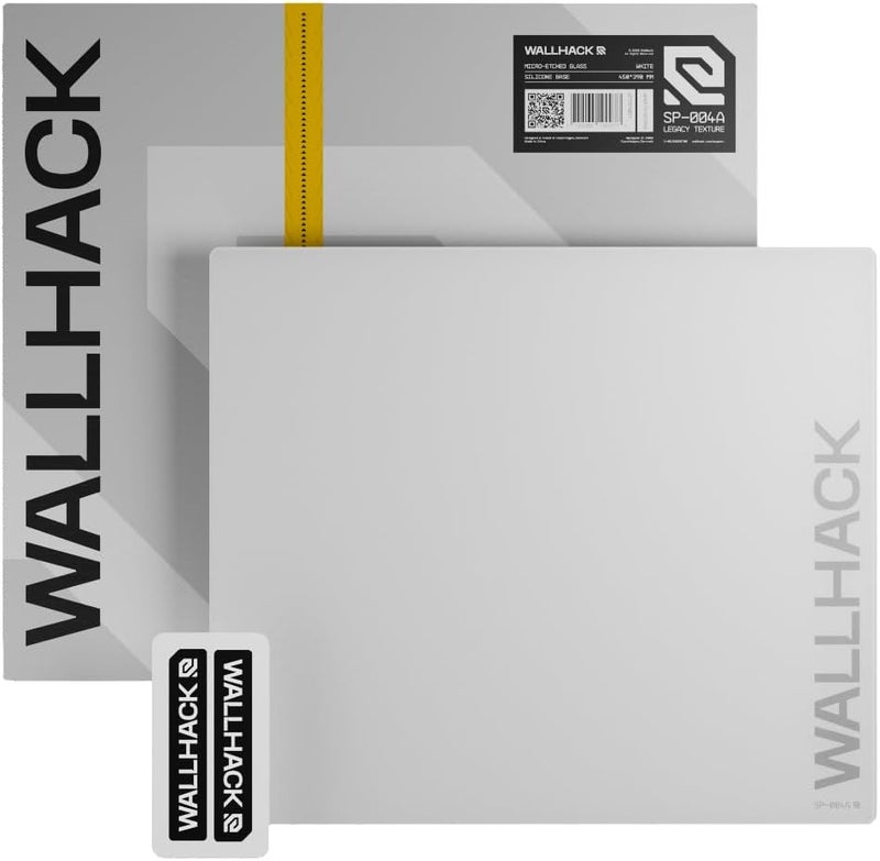 Wallhack SP-004A Glass Gaming Mouse Pad – 4th Gen Micro-Etched Surface, Medium Mousepad for Esports, Ultra-Fast Glide with Stopping Power, Tempered Glass, Durable & Portable, 15.4"x17.7" | White - Image 1